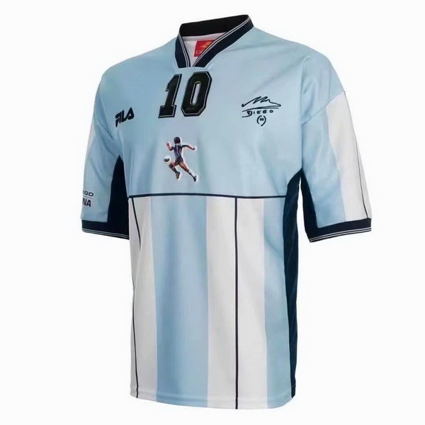 Camiseta Argentina NO.10 Maradona 1ª Retro 2001 Azul